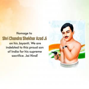 Chandra Shekhar Azad Jayanti marketing poster