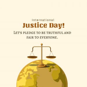 International Justice Day event advertisement