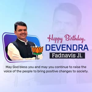 Devendra Fadnavis Birthday creative image