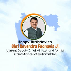 Devendra Fadnavis Birthday whatsapp status poster