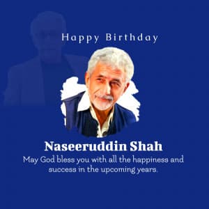 Naseeruddin Shah Birthday Facebook Poster