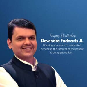 Devendra Fadnavis Birthday Facebook Poster