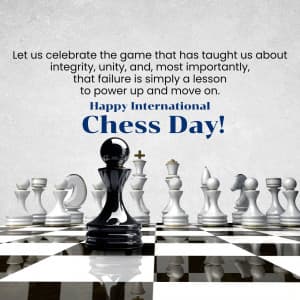 International Chess Day whatsapp status poster