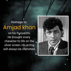 Amjad Khan Punyatithi graphic