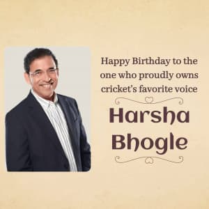 Harsha Bhogle Birthday event advertisement