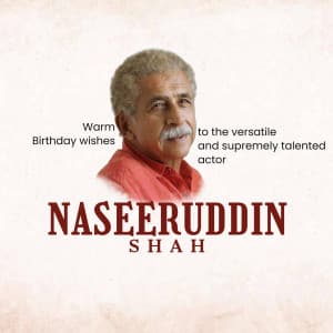 Naseeruddin Shah Birthday event advertisement