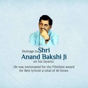 Anand Bakshi Jayanti event advertisement