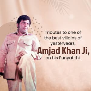 Amjad Khan Punyatithi creative image