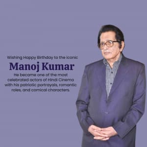Manoj Kumar Birthday creative image