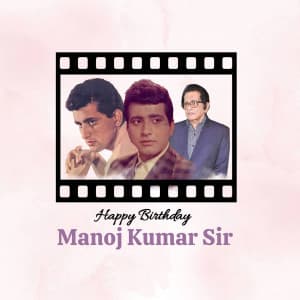 Manoj Kumar Birthday whatsapp status poster