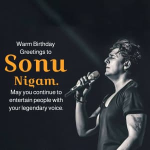 Sonu Nigam Birthday marketing flyer