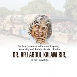 Dr APJ Abdul Kalam Punyatithi whatsapp status poster