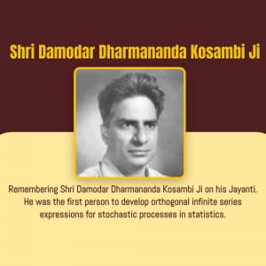 Damodar Dharmananda Kosambi Jayanti creative image