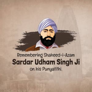 Shaheed Udham Singh Punyatithi Facebook Poster