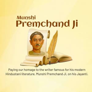 Munshi Premchand Janm Jayanti creative image