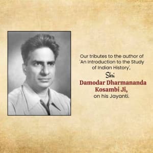 Damodar Dharmananda Kosambi Jayanti poster Maker