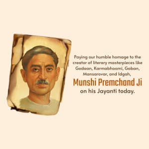 Munshi Premchand Janm Jayanti poster Maker