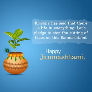 Eco-Friendly Janmashtami event poster