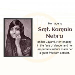 Kamla Nehru Jayanti marketing poster