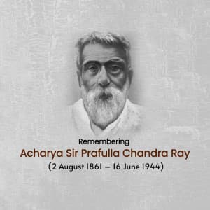 Prafulla Chandra Ray Jayanti whatsapp status poster