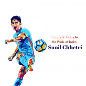 Sunil Chhetri Birthday whatsapp status poster