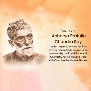 Prafulla Chandra Ray Jayanti poster Maker