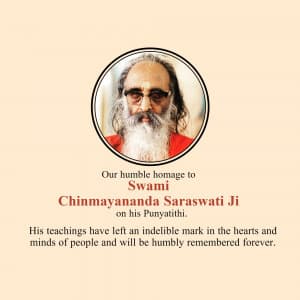 Chinmayananda Punyatithi event advertisement