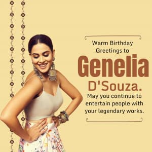 Genelia D'souza Birthday flyer