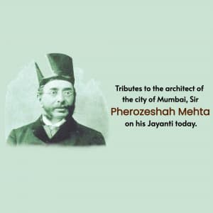 Sir Pherozeshah Merwanjee Mehta KCIE Jayanti graphic