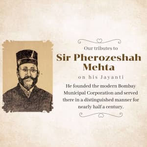 Sir Pherozeshah Merwanjee Mehta KCIE Jayanti Instagram Post
