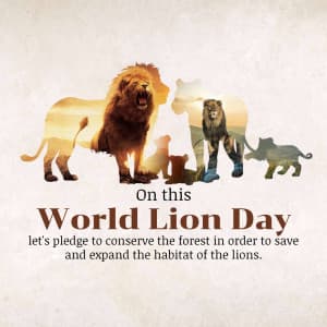 World Lion Day Facebook Poster