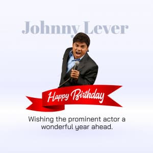 Johnny Lever Birthday marketing flyer