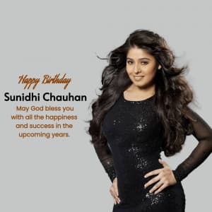 Sunidhi Chauhan Birthday poster