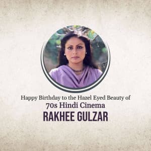 Rakhee Gulzar Birthday graphic