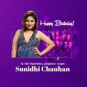 Sunidhi Chauhan Birthday event poster
