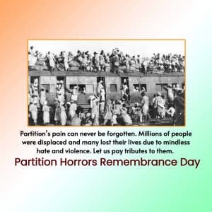 Partition Horrors Remembrance Day marketing flyer