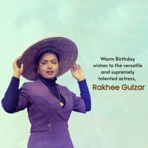 Rakhee Gulzar Birthday event poster