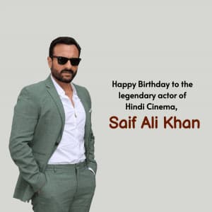 Saif Ali Khan Birthday event advertisement