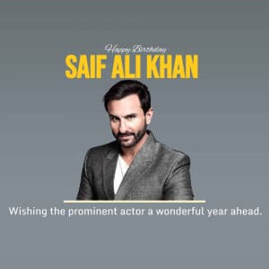 Saif Ali Khan Birthday poster