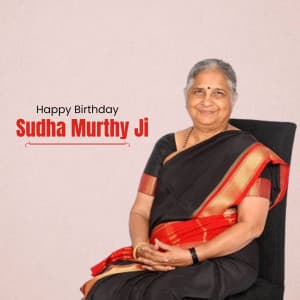 Sudha Murthy Birthday marketing poster