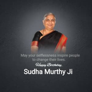 Sudha Murthy Birthday marketing flyer