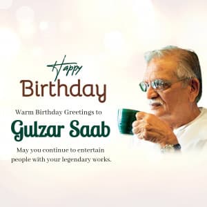 Gulzar Birthday whatsapp status poster