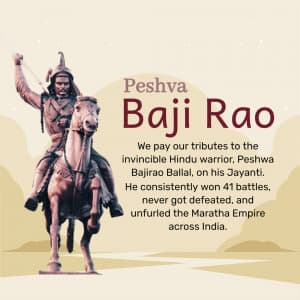 Baji Rao I Jayanti whatsapp status poster