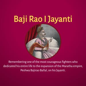 Baji Rao I Jayanti poster Maker