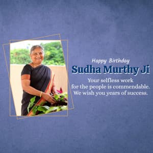 Sudha Murthy Birthday Facebook Poster