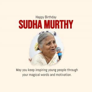 Sudha Murthy Birthday poster Maker