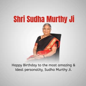 Sudha Murthy Birthday event advertisement
