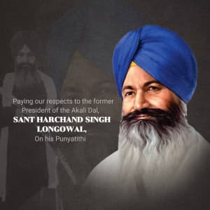 Harchand Singh Longowal Punyatithi graphic