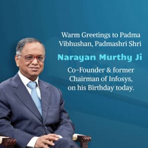 Narayana Murthy Birthday whatsapp status poster