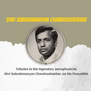 Subrahmanyan Chandrasekhar Punyatithi creative image